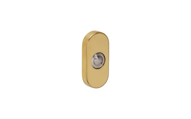 Intersteel Deurbel ovaal 65x30x10mm verdekt PVD messingkleur