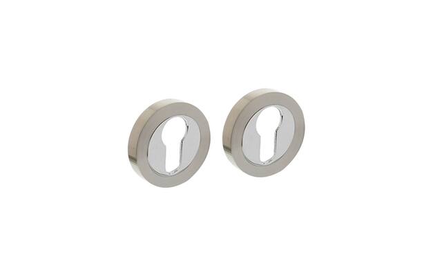 Intersteel Profielcilinderrozetten verdekt 52x10mm Chroom/Mat nikkel
