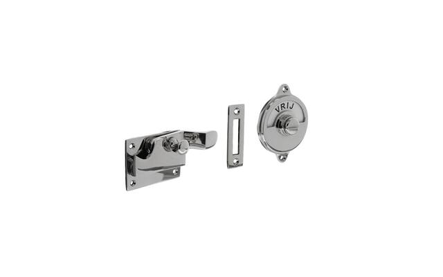 Intersteel WC-overslag met bocht vrij/bezet nikkel