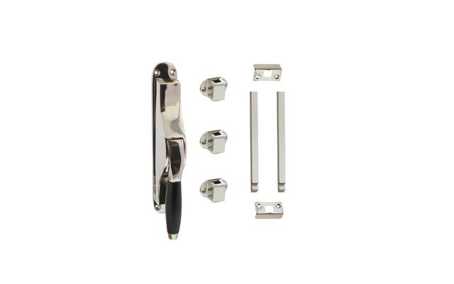 Intersteel Pomp-espagnolet Ton Basic met stangen set 2x 1250 mm Nikkel/Ebbenhout