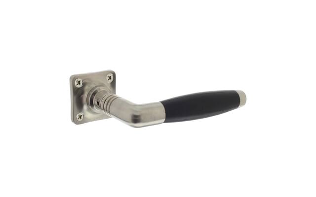 Intersteel Deurkruk Ton basic met rozet 38x38x6mm nikkel mat/zwart