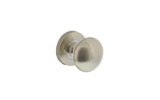 Intersteel Knop op rozet met ril nikkel mat