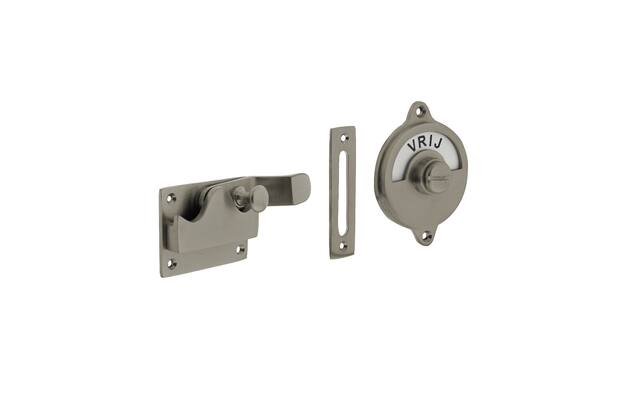Intersteel WC-overslag met bocht vrij/bezet Mat nikkel