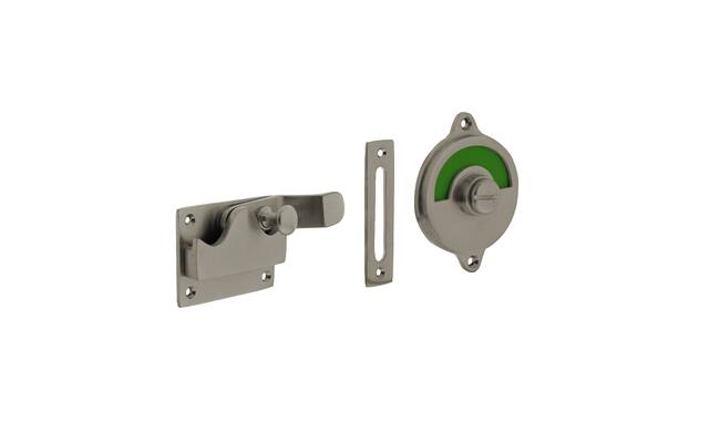 Intersteel WC-overslag met bocht rood/groen Mat nikkel