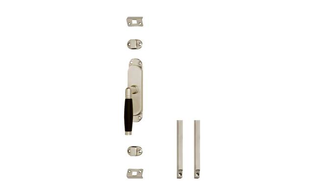Intersteel Kruk-espagnolet links Ton 222 met stangenset 2x 1250 mm nikkel mat/ebbenhout