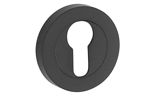 Profielcilinderrozet Zwart rond overschroef 50mm