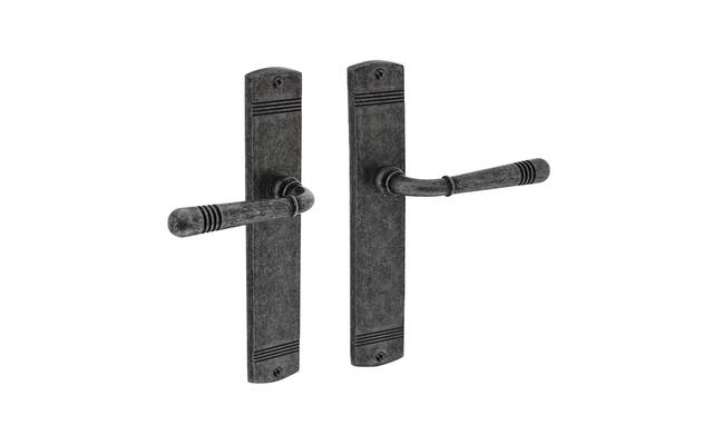 Intersteel Deurkruk Helena op schild blind oud grijs