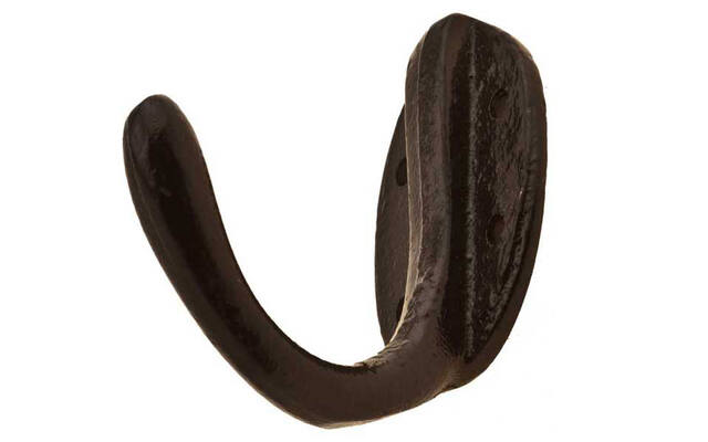 Kapstokhaak Gietijzer zwart Rustico 60 mm