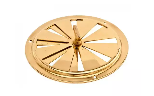 Ventilatierooster massief Messing afsluitbaar rond 175mm