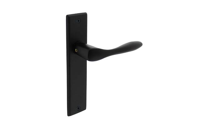 Intersteel Deurkruk Banaan met schild 181x41x7mm blind mat zwart