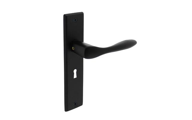 Intersteel Deurkruk Banaan met schild 181x41x7mm sleutelgat 56mm mat zwart