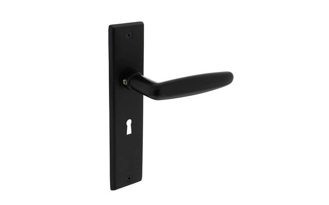 Intersteel Deurkruk Sophie met schild 181x41x7mm sleutelgat 56mm mat zwart