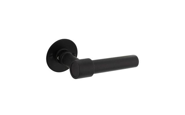 Intersteel Deurkruk L/L-model met rozet 2 mm rvs/zwart