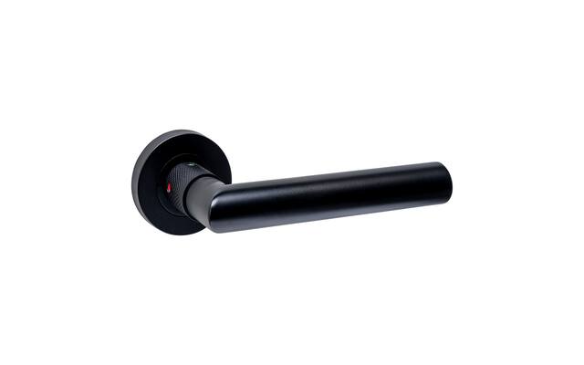 Intersteel Deurkruk Sicura rond 22mm met blokkeer mechanisme op rozet verdekt 53x10mm met nokken zwart 38 - 42