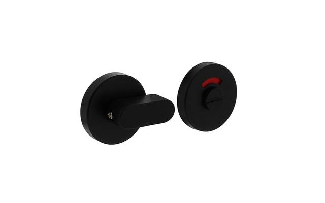 Intersteel Rozet toilet-/badkamersluiting comfortknop rond verdekt rvs mat zwart