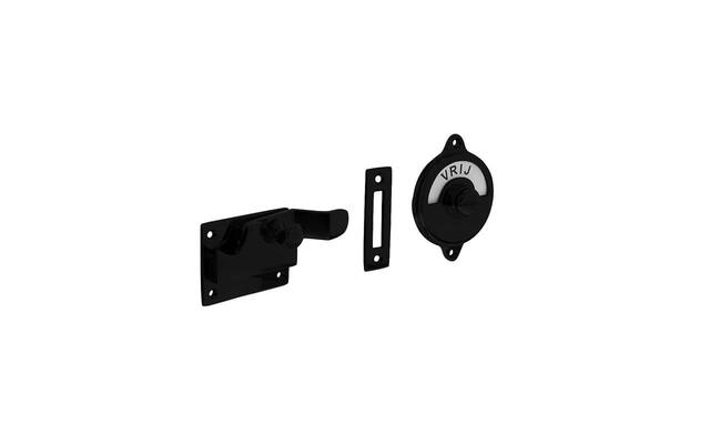 Intersteel WC-overslag met bocht vrij/bezet mat zwart
