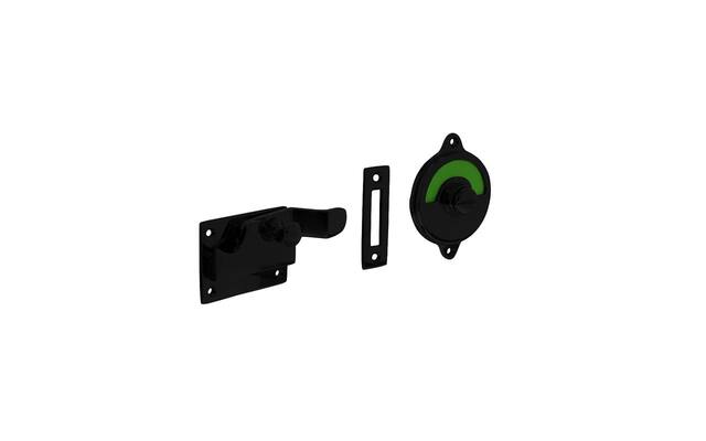 Intersteel WC-overslag met bocht rood / groen mat zwart