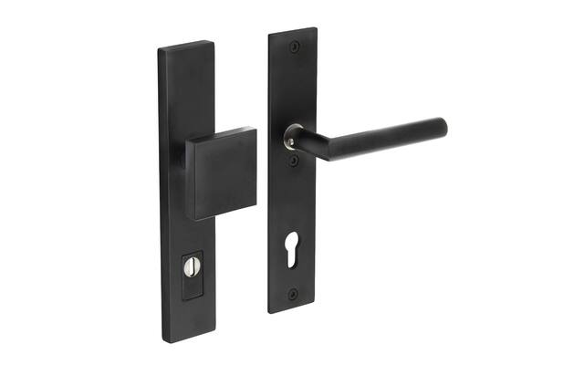 Intersteel Veiligheidsbeslag SKG*** met kerntrekbeveiliging profielcilindergat 92 mm mat zwart rechthoekig voordeurbeslag