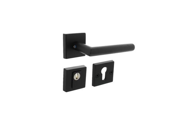 Intersteel Set achterdeurbeslag vierkant SKG*** met kerntrekbeveiliging rvs zwart