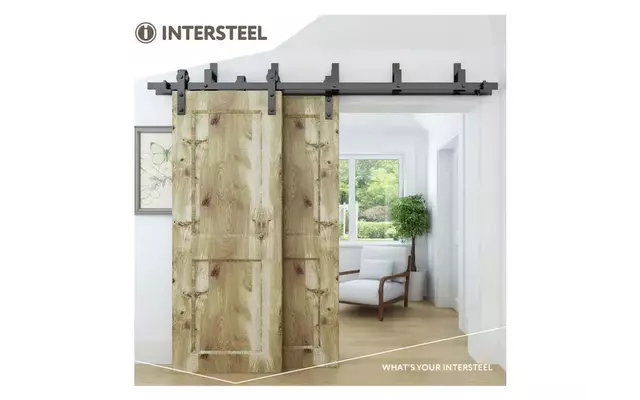 Intersteel Set van 5 wandsteunen voor dubbele schuifdeuren mat zwart