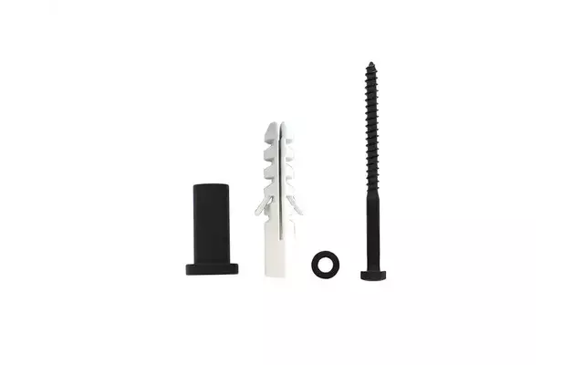Intersteel Set van 5 verlengde ronde steunen 50mm tbv rail schuifdeursysteem mat zwart