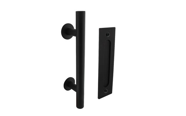 Intersteel Deurgreep T-model 25x305 mm met schuifdeurkom 220x60 mm zwart