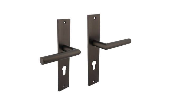 Intersteel Deurkruk Bastian op schild 245x45 mm profielcilindergat 72 mm antracietgrijs