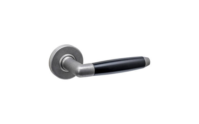 Intersteel Deurkruk Combinatie op rozet verdekt 53x10mm rvs getrommeld/zwart