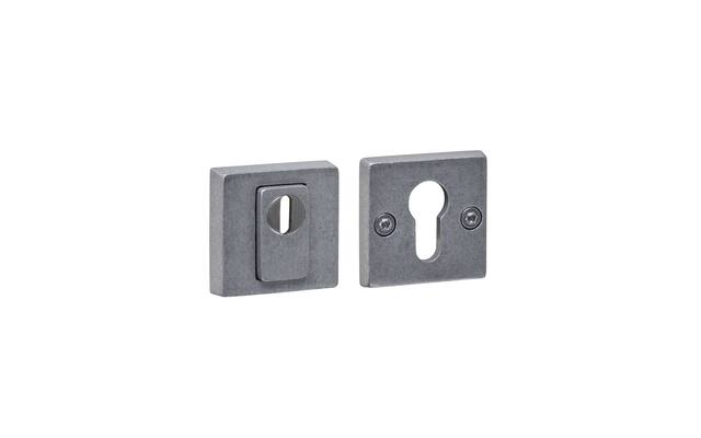 Intersteel SKG3 veiligheidsrozetten vierkant 54x54x12mm profielcilindergat met kerntrekbeveiliging rvs getrommeld
