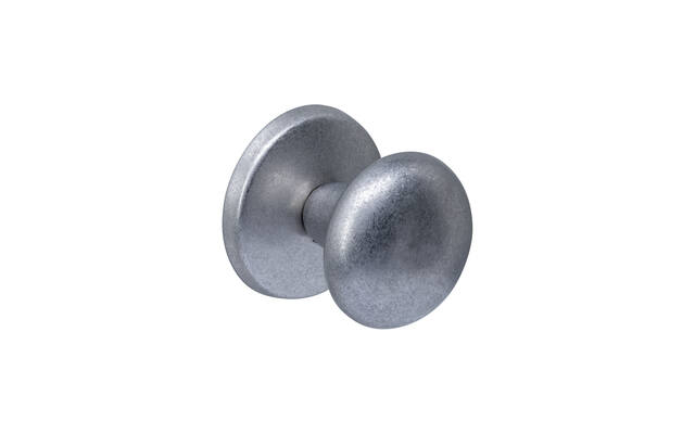 Intersteel Voordeurknop paddenstoel 58mm op achterplaat 66mm eenzijdige montage rvs getrommeld