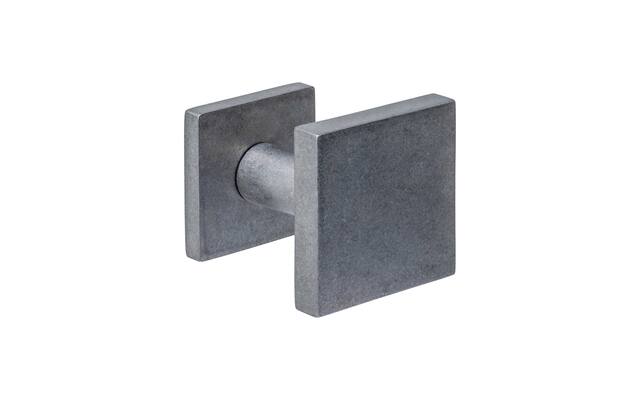 Intersteel Voordeurknop vierkant 64x64mm op achterplaat 54x54mm verkropt eenzijdige montage rvs getrommeld