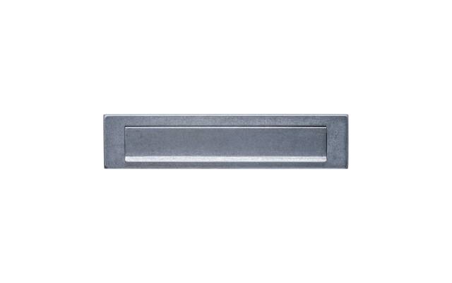 Intersteel Briefplaat rechthoekig 340x75mm met klep/regenrand rvs getrommeld