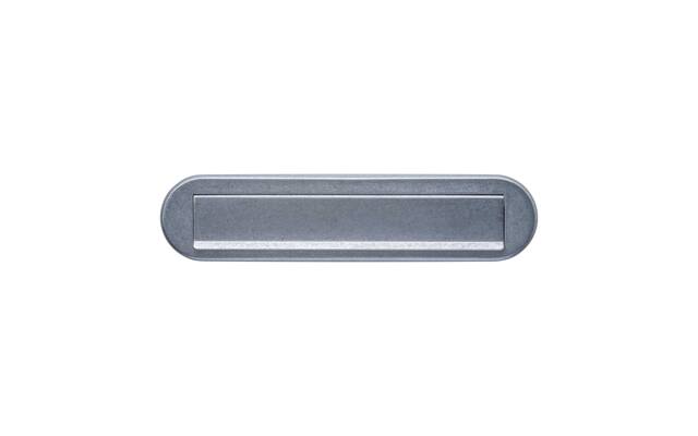 Intersteel Briefplaat ovaal 340x80mm met klep/regenrand rvs getrommeld