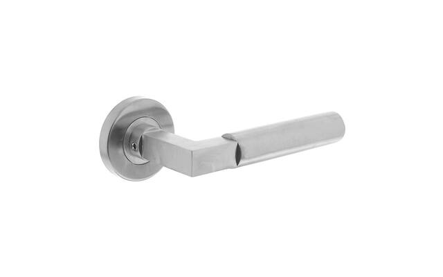 Intersteel Deurkruk Bau-Stil op rozet rvs geborsteld