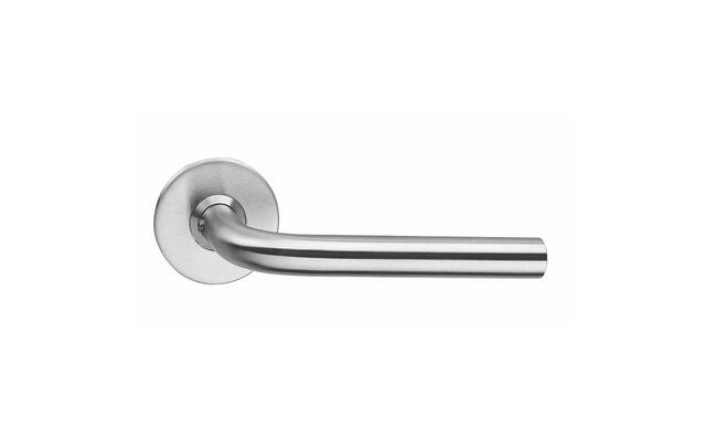 Intersteel Deurkruk Recht 16 mm slank op rozet met ring rvs geborsteld