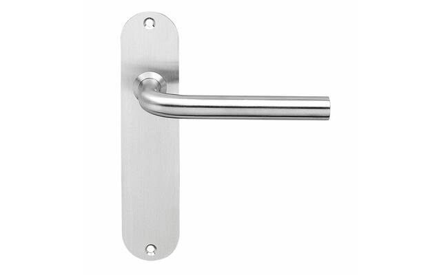 Intersteel Deurkruk Recht 16 mm slank op schild blind rvs geborsteld
