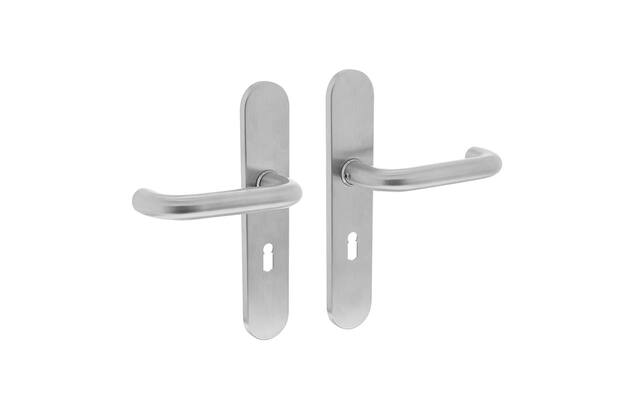 Intersteel Deurkruk Rond op schild sleutelgat 56 mm rvs geborsteld