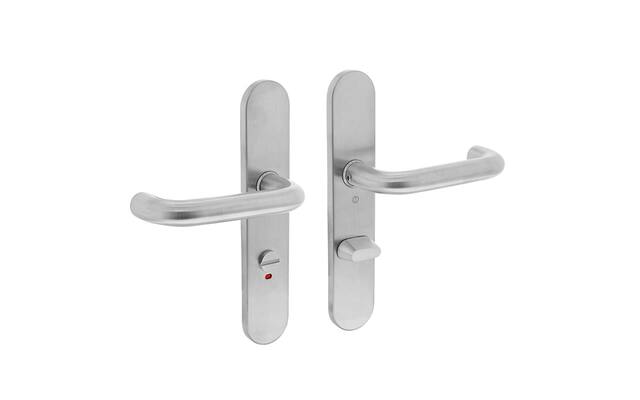Intersteel Deurkruk Rond op schild toilet-/badkamersluiting 63 mm rvs geborsteld