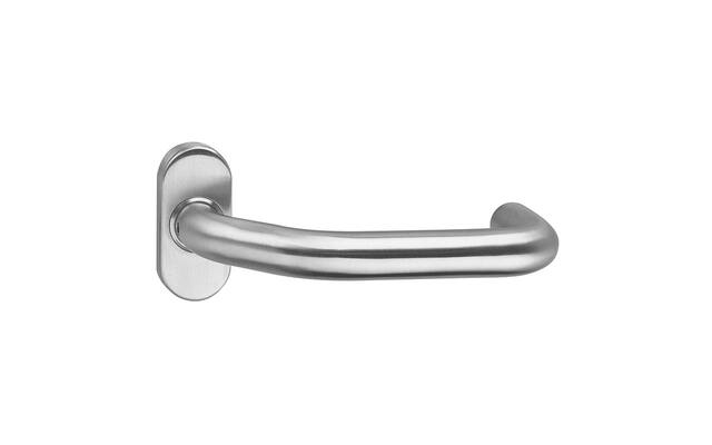 Intersteel Deurkruk Verkropt op ovaal rozet met ring rvs geborsteld