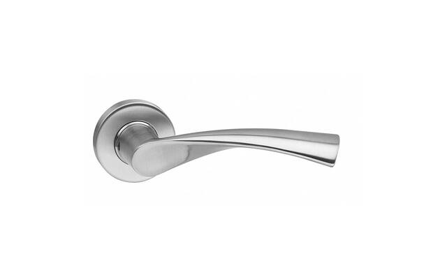 Intersteel Deurkruk Vlinder geveerd op rozet 52x10 met ring rvs geborsteld