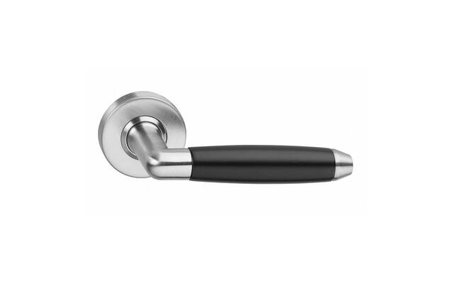Intersteel Deurkruk Combi geveerd op rozet 52x10 met ring rvs geborsteld
