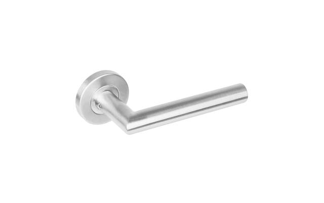 Intersteel Deurkruk Hoek 90° op rozet met 7 mm nok rvs geborsteld
