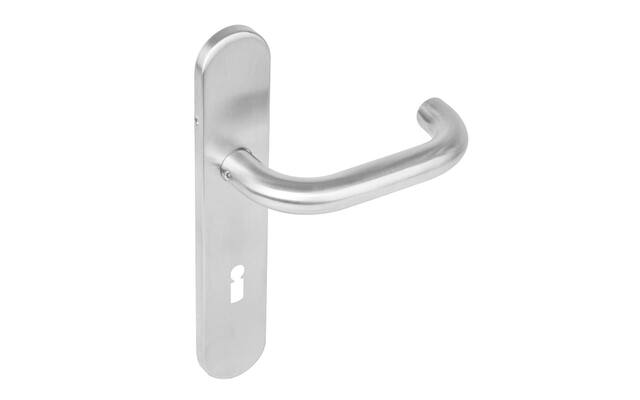Intersteel Deurkruk Rond op schild sleutelgat 72 mm rvs geborsteld