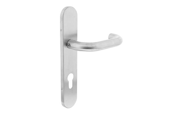 Intersteel Deurkruk Rond op op schild profielcilindergat 72 mm rvs geborsteld
