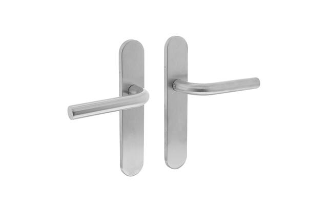 Intersteel Deurkruk Recht op schild blind rvs geborsteld