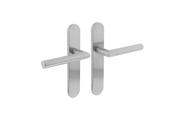 Intersteel Deurkruk Hoek 90° op op schild blind rvs geborsteld
