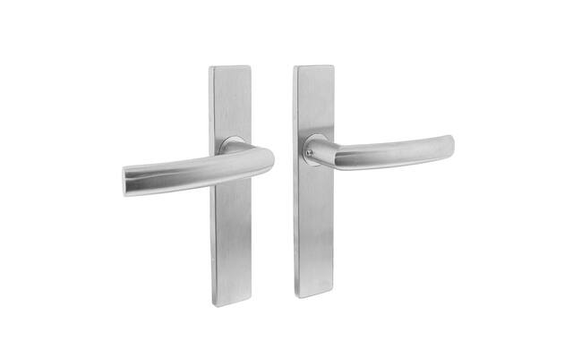 Intersteel Deurkruk Blok op rechthoekig schild blind rvs geborsteld