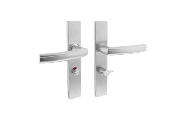 Intersteel Deurkruk Blok op rechthoekig schild toilet-/badkamersluiting 63 mm rvs geborsteld