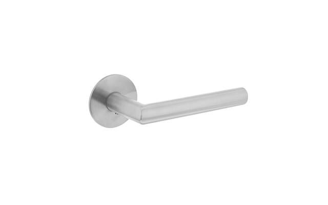 Intersteel Deurkruk Hoek 90° op rond magneet rozet rvs geborsteld