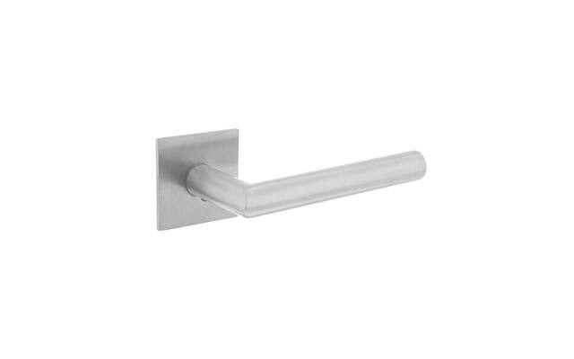Intersteel Deurkruk Hoek 90° op vierkant magneet rozet rvs geborsteld
